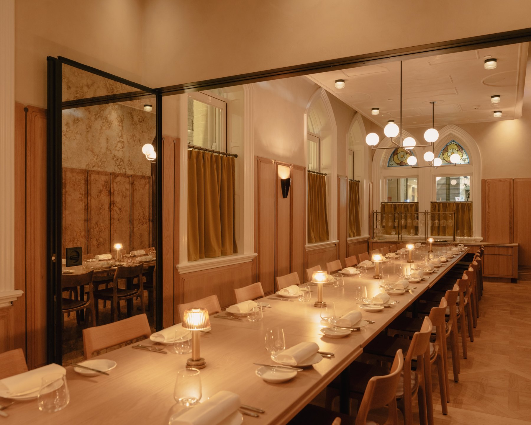 The private dining room at Priv&eacute;, 90 Queen Street, Melbourne